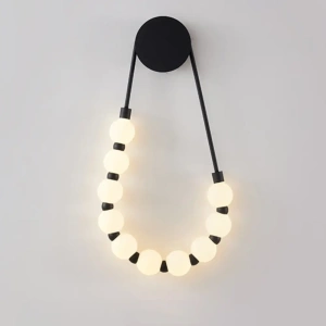 Aplica de Perete LED Cassia, Sirag Perle, 20W, Neagră Globuri Albe