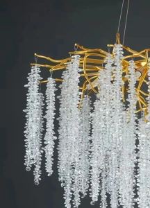 Candelabru Cristal LED Hebe, 120 cm, Auriu - Img 2