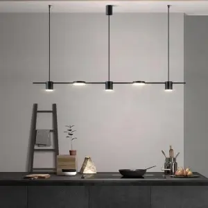 Lustra LED Natalie Black 5 Surse iluminat 60W