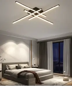 Lustra Led Neagra Delaney 96W D800 Telecomanda