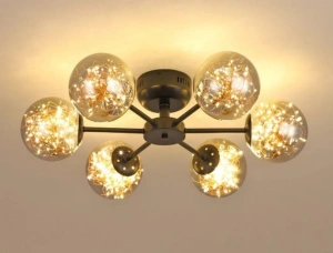 Lustra LED Xyla 6 Globuri Transparente