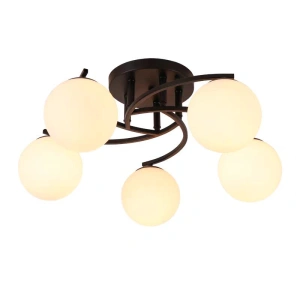 Lustra Neagra Glynnis 5 Globuri Albe E27x5 - Img 2