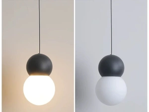Lustra Suspendata Solynea Neagra Glob Alb G9