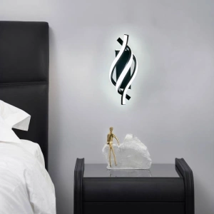 Aplica Led Neagra Perete Spiral, 20W - Img 2