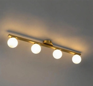 Lustra Aurie Rowana 4 Globuri Albe D680