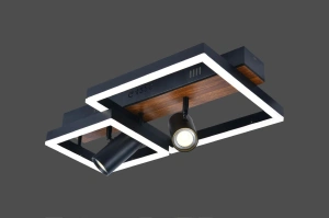 Lustra Led 2 Patrate Zahra Neagra D500 92W - Img 2