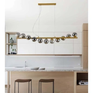 Lustra LED Aurie Aleza cu 11 Globuri Fumurii - Img 2