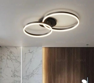 Lustra LED Elloria Black 2 Circle 120W - Img 2