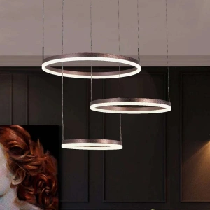 Lustra LED Elynette Brown 3 Circle Telecomanda - Img 3