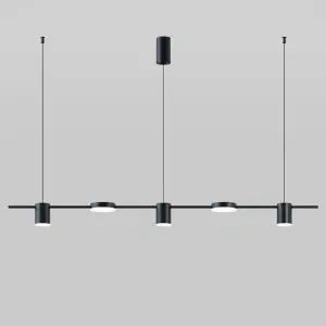 Lustra LED Natalie Black 5 Surse iluminat 60W - Img 2