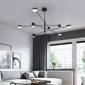 Lustra LED Neagra 100w Kaela 8 Surse Iluminat