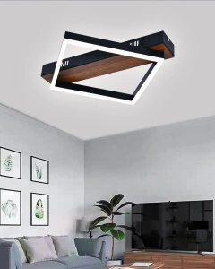 Lustra Led Neagra Parisa 1 Patrat D450 22X2W