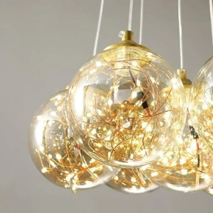 Lustra LED Suspendată Anicia Eleganta cu 13 Globuri, Auriu - Img 3
