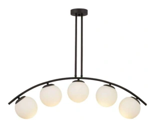 Lustra Neagra Azaria 5 Globuri Albe 5xE27