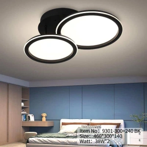 Lustra Neagra Led Hanne, 38×2w, Telecomanda