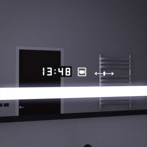 Oglinda LED Rectangulara, 120x80cm, Premium Senzor MotionGlow Marcello, Sistem Dezaburire, Ceas & Termometru, Lupa Cosmetica, Dimabila - Img 3