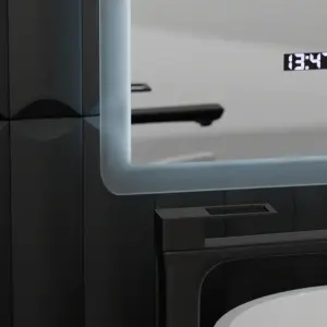 Oglinda LED Rectangulara, 50x70cm, Premium Zampa Senzor MotionGlow Marcello, Sistem Dezaburire, Ceas & Termometru, Dimabila - Img 3