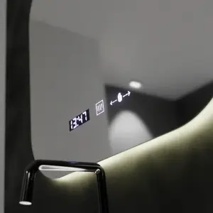 Oglinda LED Rectangulara 60x60 Premium Aura Riflesso Puro MotionGlow Marcello, Sistem Dezaburire, Termometru si Ceas, Dimabila - Img 3