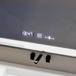 Oglinda LED Rectangulara, 80x60cm, Premium Verite Majeste Noir Motion Glow Marcello, Sistem Dezaburire, Ceas & Termometru, Dimabila - Img 2
