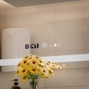 Oglinda LED Rectangulara, 80x60cm, Premium Verite MotionGlow Marcello, Sistem Dezaburire, Ceas & Termometru, Dimabila - Img 3