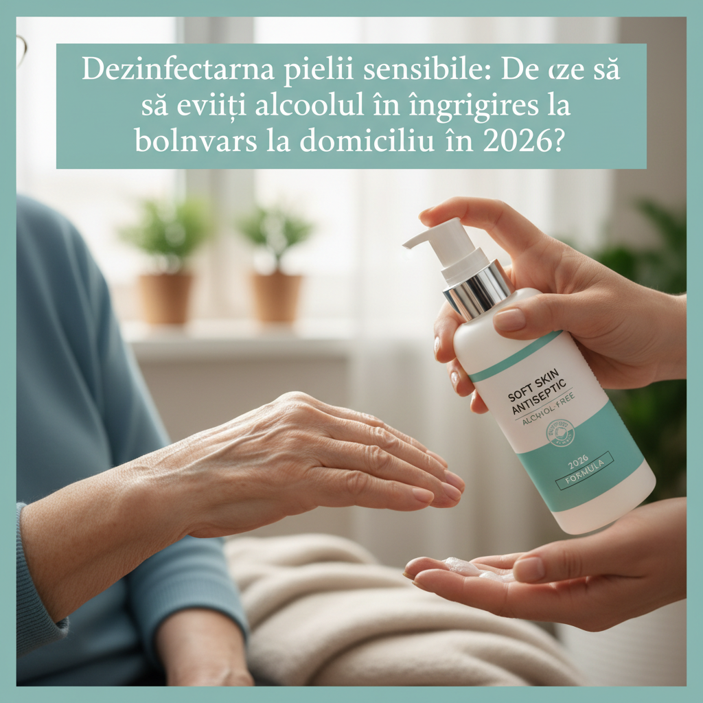 Dezinfectarea pielii sensibile: De ce să eviți alcoolul în îngrijirea bolnavilor la domiciliu în 2026?