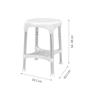 Scaun de duș rotund pentru persoane cu mobilitate redusă, reglabil, aluminiu, max 170 kg - Img 2