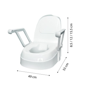 Înălțător WC cu suport brațe Drive Medical, reglabil inaltime 8,5–15,5 cm, capac, max 120 kg - Img 3