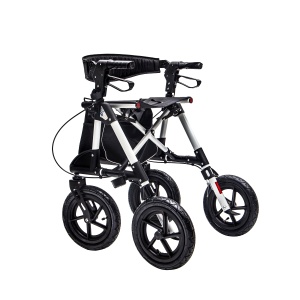 Rolator cu 4 roți pneumatice Kid-Man MEGO, pliabil, scaun și spătar, reglabil inaltime, max 135 kg - Img 2