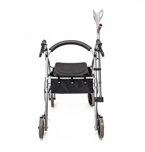 Rolator 4 roți pliabil cu scaun și spătar, mânere reglabile, frâne duble, max. 150 kg, pentru mobilitate sigura, GIGAS - Img 3