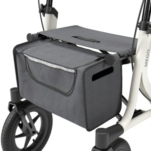 Rolator cu 4 roți pneumatice Kid-Man MEGO, pliabil, scaun și spătar, reglabil inaltime, max 135 kg - Img 4