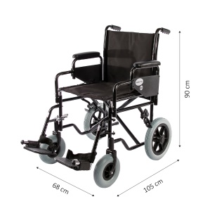 Scaun rulant pliabil pentru deplasare cu însoțitor – compact și confortabil, max 120 kg, SteelMan Travel - Img 2