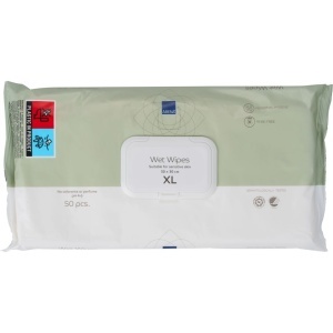 ABENA Servețele umede pentru igienă personală XL - 30 x 30 cm, 50 buc.