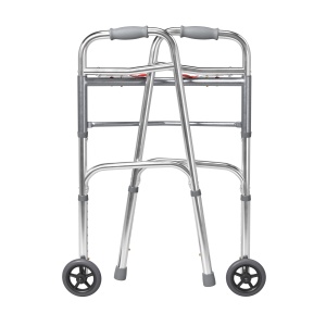 Cadru de mers cu roți frontale, pliabil, reglabil pe înălțime, aluminiu, max. 130 kg - Img 5