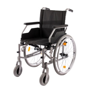 Scaun cu rotile manual pliabil, autopropulsie, cotiere rabatabile și suport picioare reglabil, max. 125 kg, LightMan Start