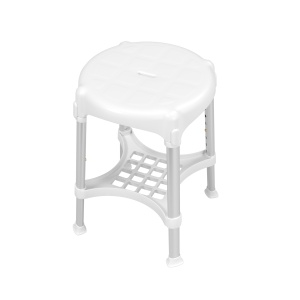 Scaun de duș rotund pentru persoane cu mobilitate redusă, reglabil, aluminiu, max 170 kg
