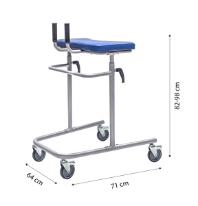 Cadru de mers cu suport brațe reglabil, frâne, roți pivotante, max. 130 kg - Img 2