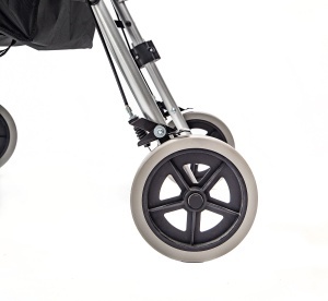 Rolator 4 roți pliabil cu scaun și spătar, mânere reglabile, frâne duble, max. 150 kg, pentru mobilitate sigura, GIGAS - Img 5