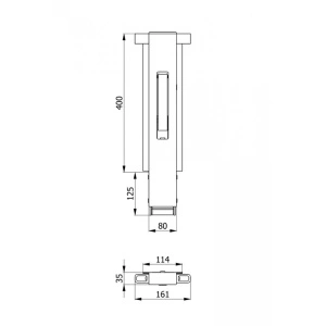STALP DE MIJLOC OBLON ALUMINIU H40CM - Img 3