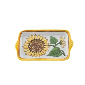 Platou ceramică pătrat pictat manual - Img 2