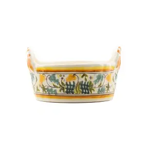 Coș de fructe din ceramică decorat manual - Img 2