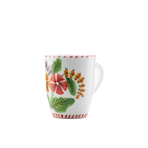 Cană cu infuzor din ceramică pictată manual - Flori de câmpie