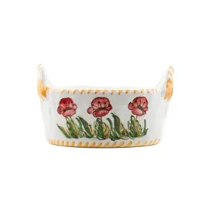 Coș de fructe din ceramică decorat manual - Img 6