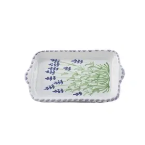 Platou ceramică pătrat pictat manual - Img 3