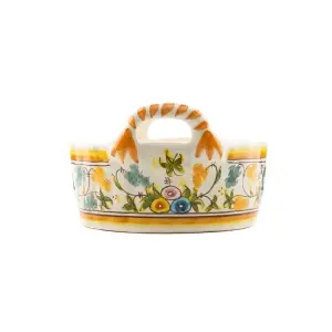 Coș de fructe din ceramică decorat manual - Img 3