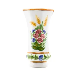 Vază hexagonală decorată manual 20 cm - Img 3
