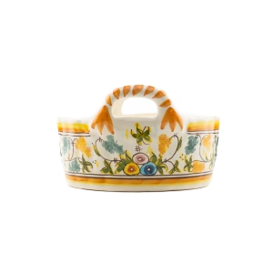 Coș de fructe din ceramică pictată manual - Img 3
