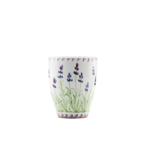 Cană cu infuzor din ceramică pictată manual - Lavandă