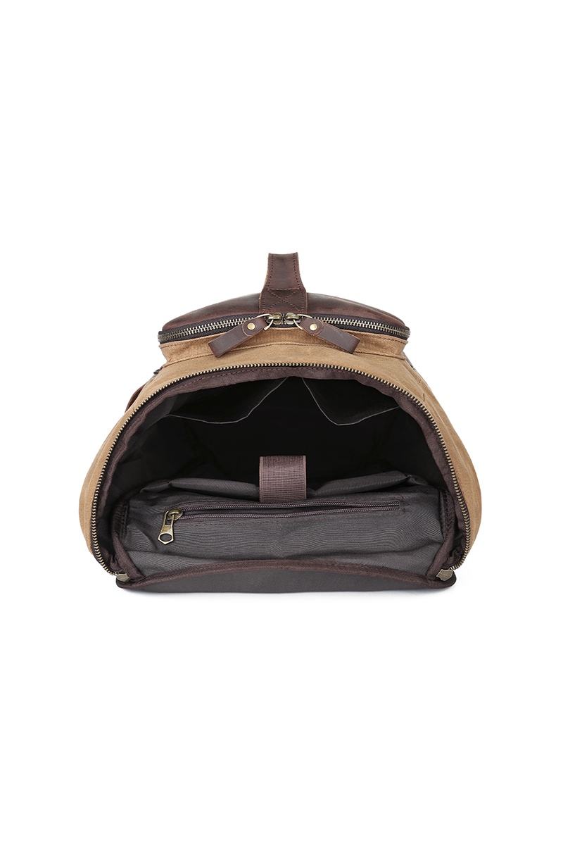 Rucsac din piele naturală și material textil cerat URBAN BAG Voss