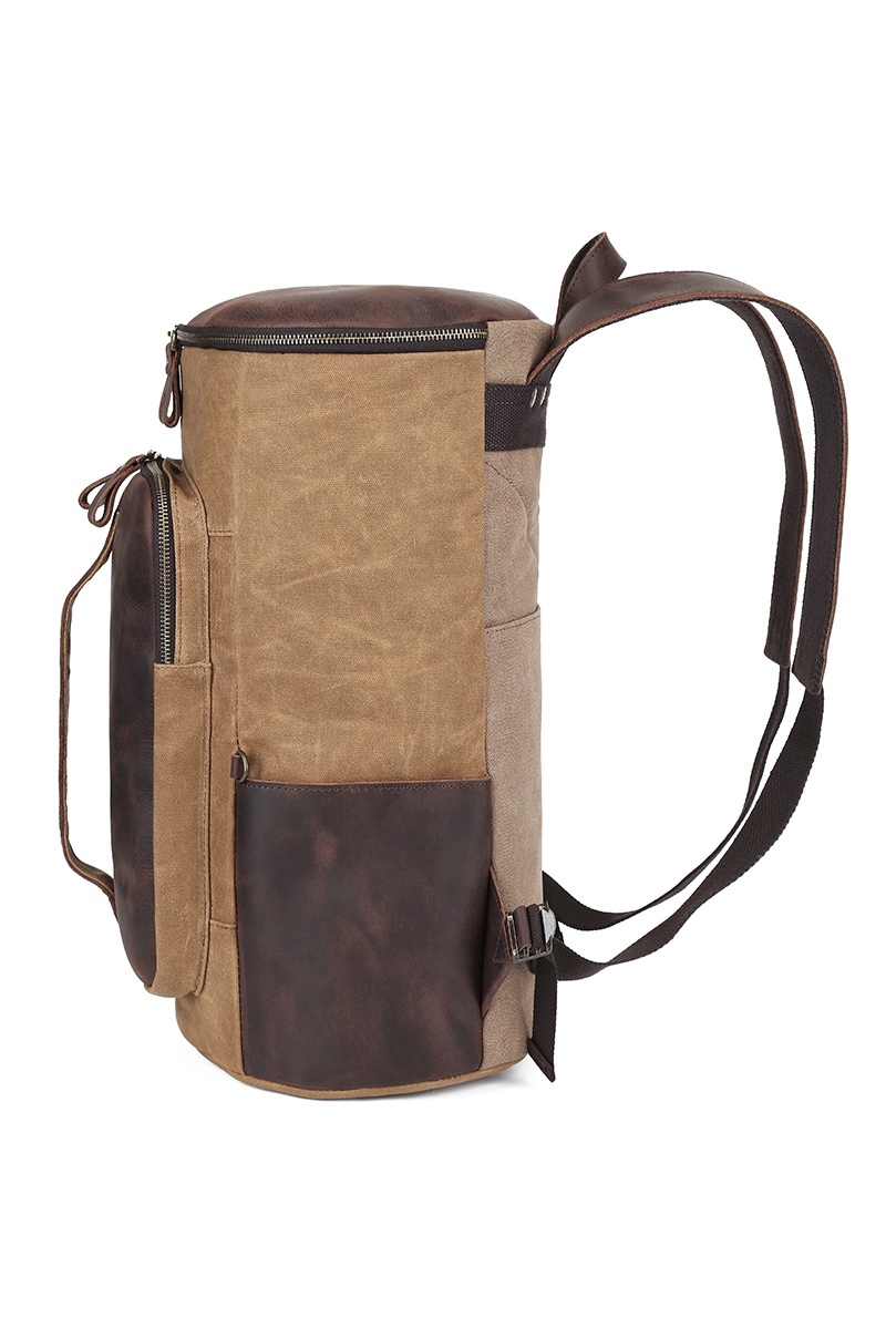 Rucsac din piele naturală și material textil cerat URBAN BAG Voss