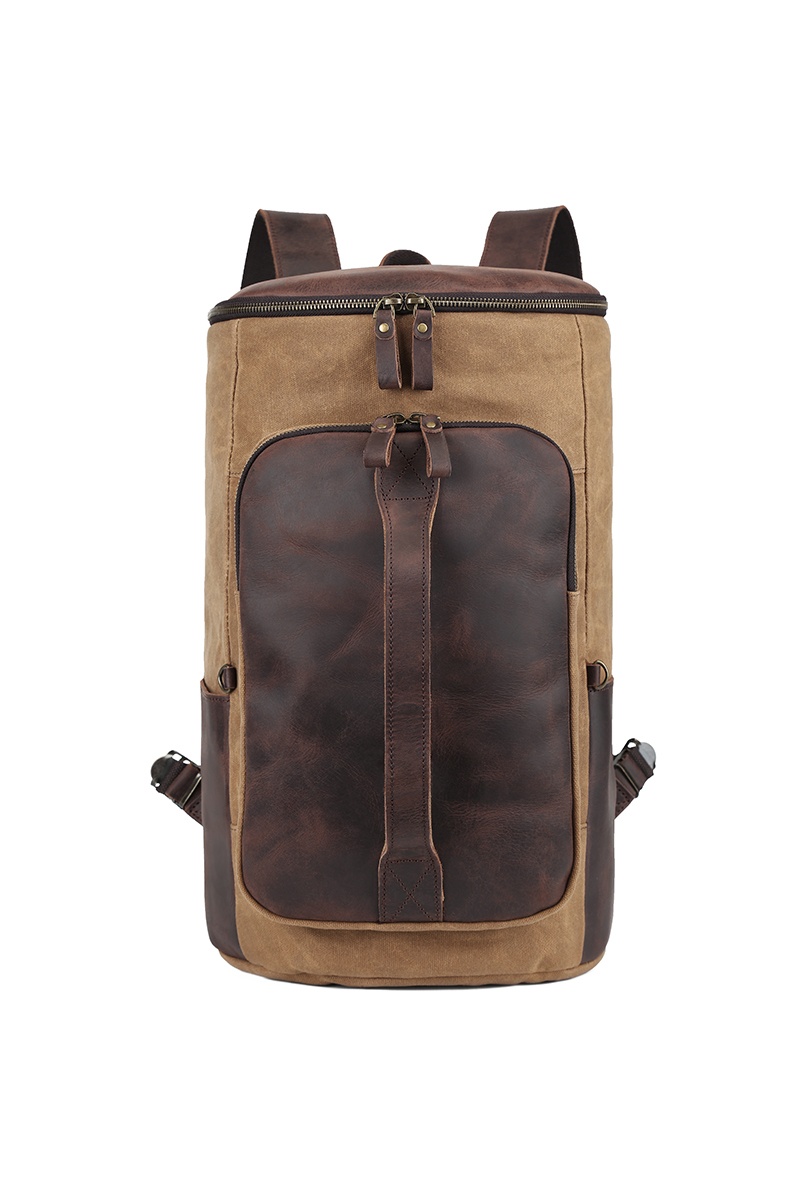 Rucsac din piele naturală și material textil cerat URBAN BAG Voss